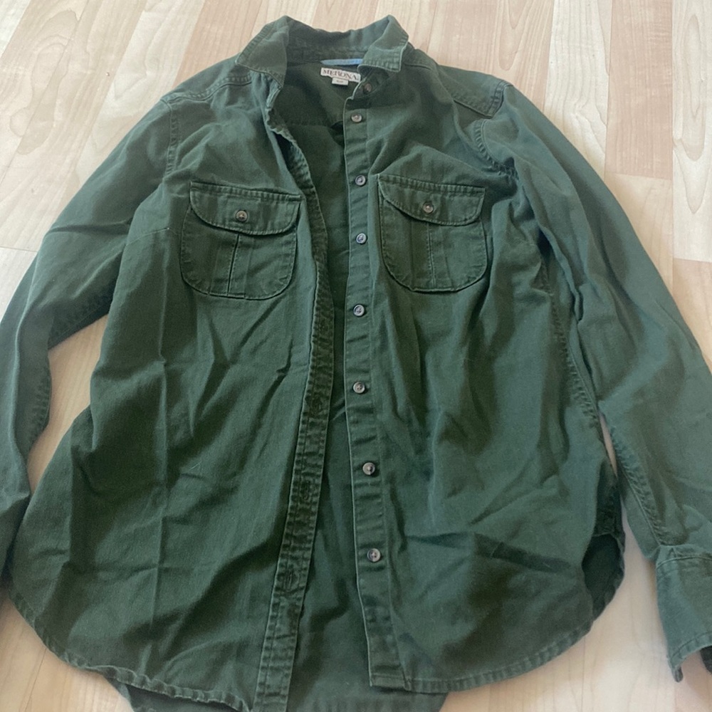 Army Green Button Down